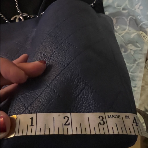 - Chanel Navy Blue Quilted Leather Chain Shoulder Bag - Picture 13 of 14